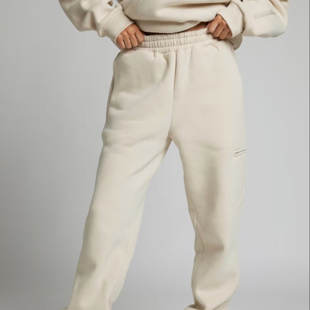 NEW Comfrt Airplane Mode Sweatpants - Elegant Cream Joggers for Women